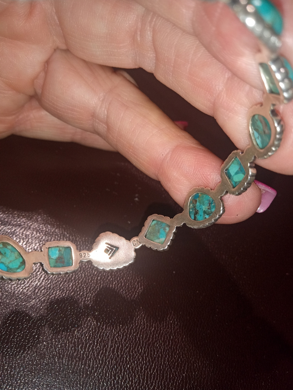 Silpada Turquoise and Silver Link Bracelet/Bangle - Picture 3 of 3